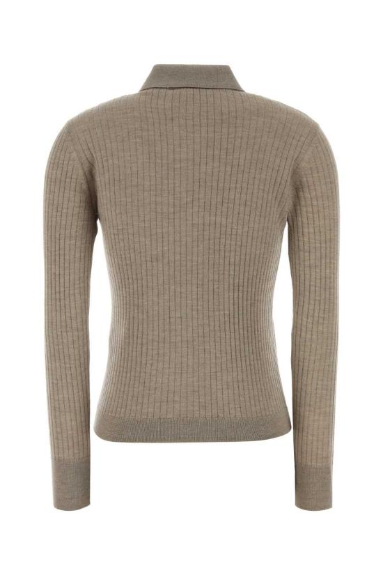  막스마라 반팔 티셔츠 Max Mara Gitano 캐시미어 블렌드 폴로 셔츠 Marrone Chiaro - MAX MARA