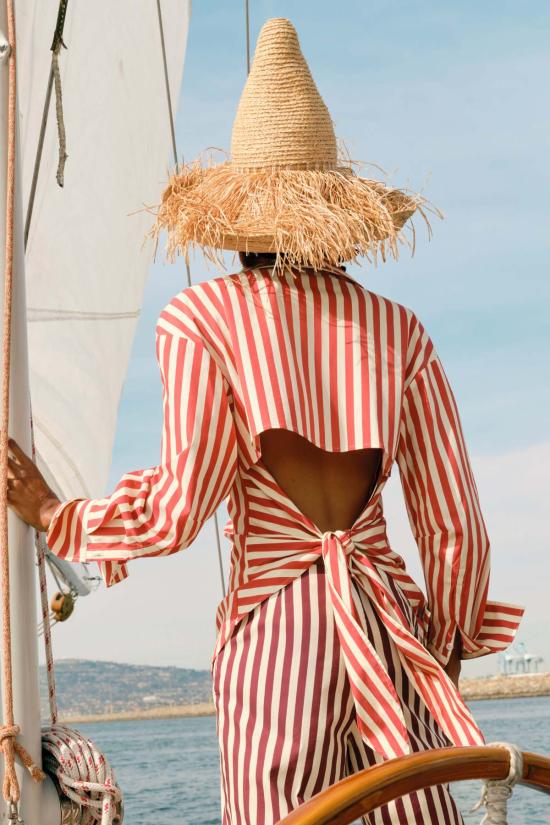  사이먼밀러 셔츠 사이먼 밀러 로크 포플린 버튼업  베네치안 레드 스트라이프