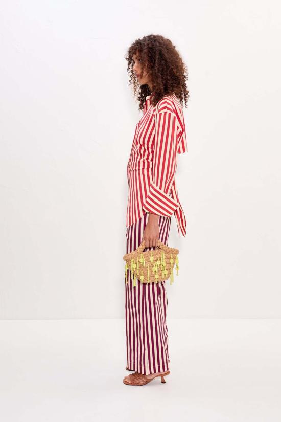  사이먼밀러 셔츠 사이먼 밀러 로크 포플린 버튼업  베네치안 레드 스트라이프 - SIMONMILLER