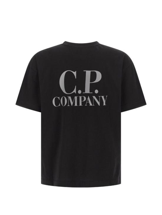 씨피 컴퍼니 반팔 티셔츠 C.P. 회사 로고 면 티셔츠 블랙 - C.P. COMPANY