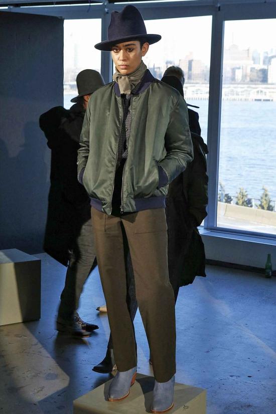  THE ENSIGN 봄버 자켓 Ensign Krammer & Stout 리버서블 딘 봄버 재킷 (블루/그린) - OTHER BRANDS