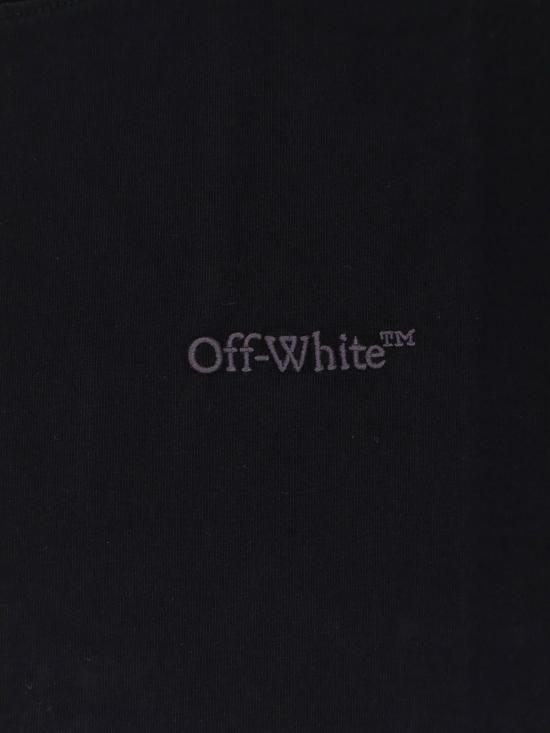  오프화이트 반팔 티셔츠 코튼 티셔츠 블랙 앤트러사이트 - OFF WHITE