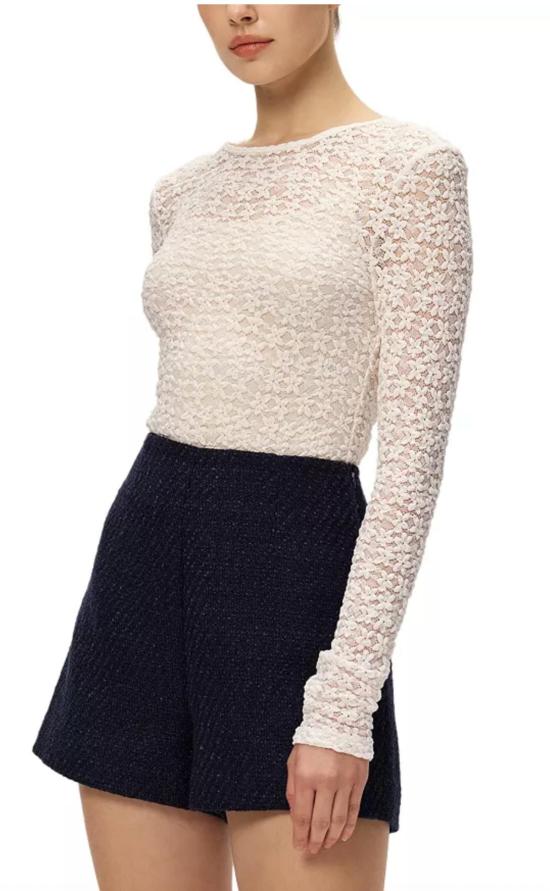  엘로디 블라우스 시엘라 레이스 탑 오프 화이트 - ELODIE