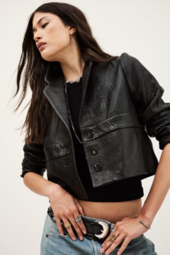  바쉬 가죽 자켓 Ba&Sh 보르페오 가죽 재킷 - BA&SH