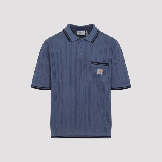  칼하트 폴로 티셔츠 카하트 램지 반팔 폴로 셔츠 벨벳 블루 딥 나이트 - CARHARTT