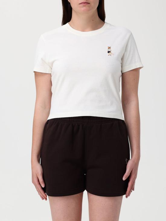 26SS 메종키츠네 드레스드 폭스 베이비 티셔츠 QW00113KJ7026 0443 Ivory