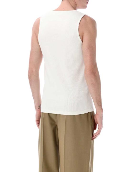  르메르 민소매 티셔츠 코튼 린넨 립 탱크탑 밀크 - LEMAIRE