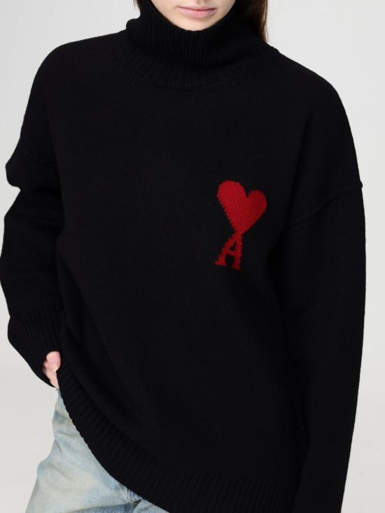 26SS 아미 ADC 터틀넥 스웨터 UKS839018W 009 Black - AMI