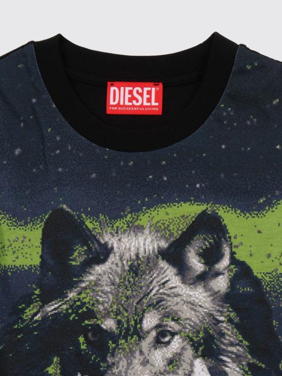 25FW [키즈] 디젤 티셔츠 J024620GRAM K900 Black - DIESEL