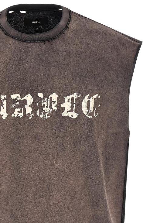  퍼플 브랜드 민소매 티셔츠 보라색 낡은 고딕 탱크탑 블랙 - PURPLE BRAND