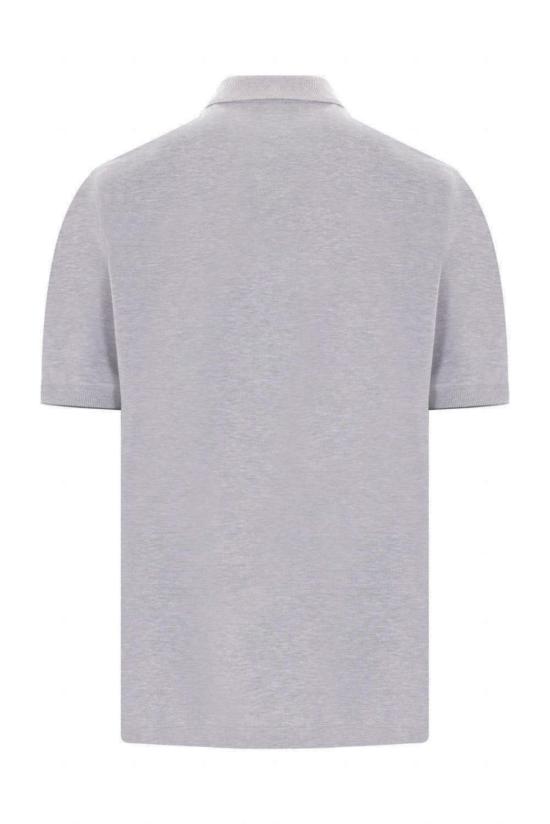  브루넬로 쿠치넬리 폴로 티셔츠 로고 디테일 반팔 폴로 셔츠 (회색) - BRUNELLO CUCINELLI