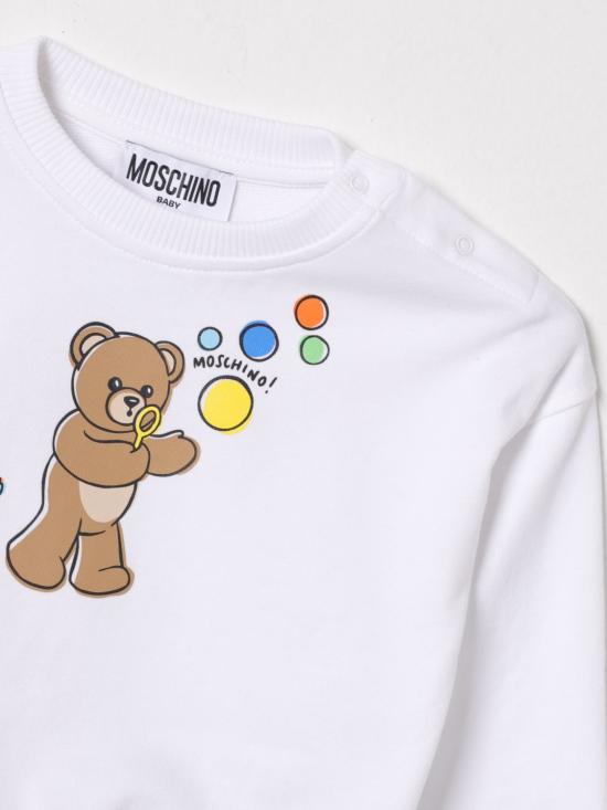 26SS [키즈] 모스키노 풀오버 MUF069LCA19 10101 White - MOSCHINO