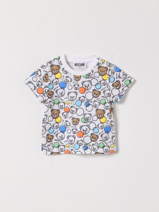 26SS [키즈] 모스키노 티셔츠 MUM04RLAB5A 83680 White