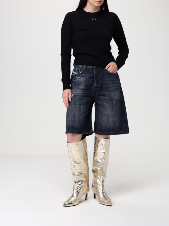 26SS 디젤 M 알리네사 컷아웃 로고 울 점퍼 A174980DCCH 9XX Black - DIESEL