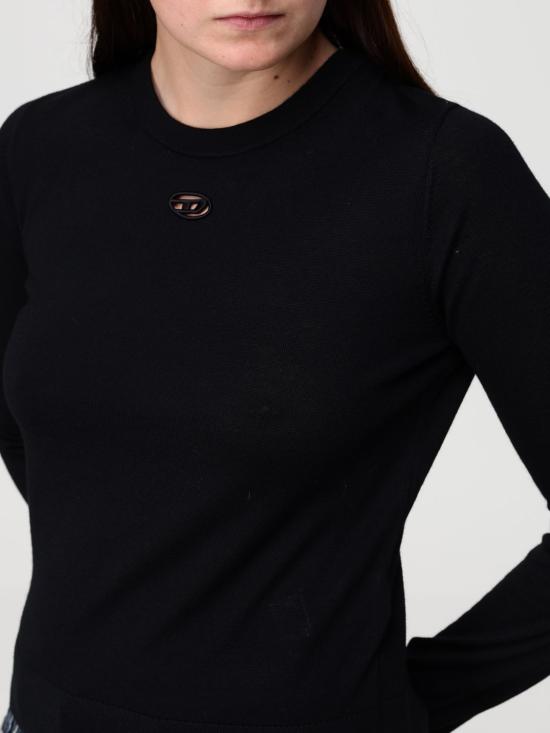 26SS 디젤 M 알리네사 컷아웃 로고 울 점퍼 A174980DCCH 9XX Black - DIESEL