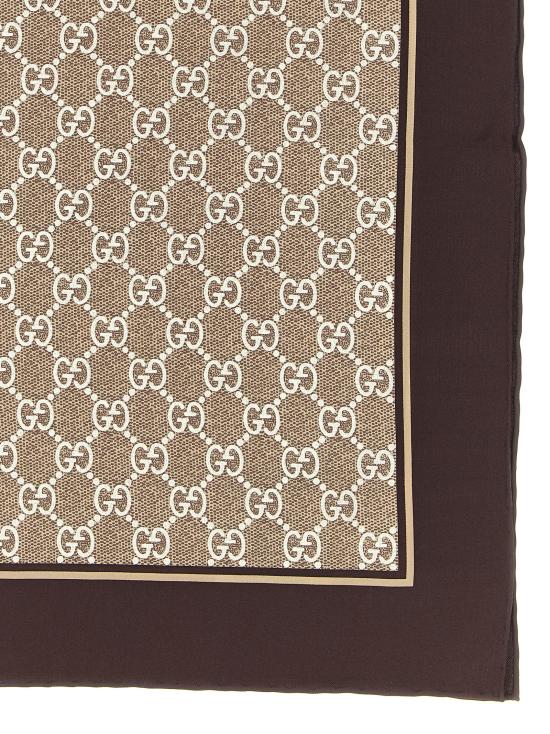 26SS 구찌 프린트 실크 까레 8122513G0019865 BROWN DOM - GUCCI