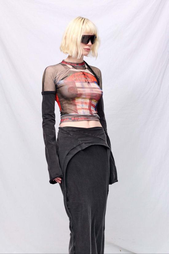  오토링거 긴팔 티셔츠 오톨링거 레이싱 플래드 메쉬 하이브리드