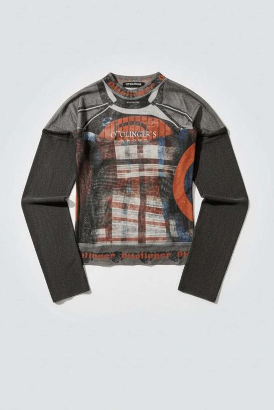  오토링거 긴팔 티셔츠 오톨링거 레이싱 플래드 메쉬 하이브리드 - OTTOLINGER