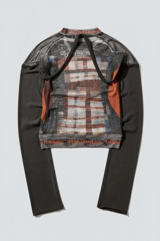  오토링거 긴팔 티셔츠 오톨링거 레이싱 플래드 메쉬 하이브리드 - OTTOLINGER