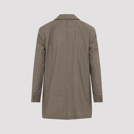  막스마라 자켓 Max Mara Acciaio 핀스트라이프 재킷 세이블 스쿠로 - MAX MARA