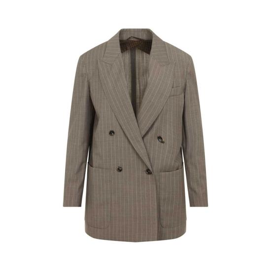  막스마라 자켓 Max Mara Acciaio 핀스트라이프 재킷 세이블 스쿠로 - MAX MARA