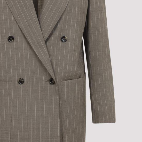  막스마라 자켓 Max Mara Acciaio 핀스트라이프 재킷 세이블 스쿠로 - MAX MARA