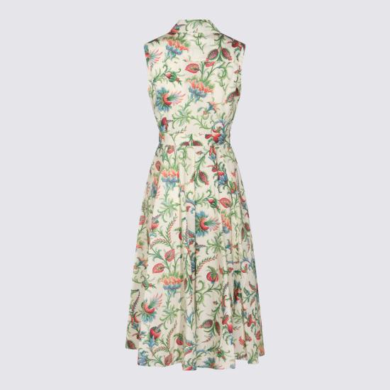  에트로 미디 원피스 멀티컬러 코튼 드레스 레드 - ETRO