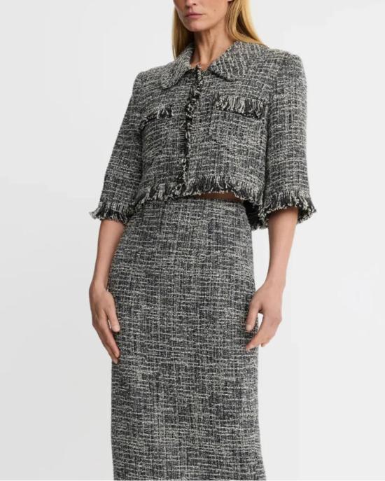  스미스 자켓 크롭 슬리브 미니 재킷 블랙 - SMYTHE