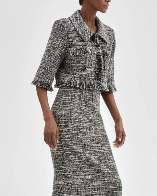  스미스 자켓 크롭 슬리브 미니 재킷 블랙 - SMYTHE