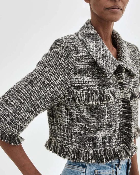  스미스 자켓 크롭 슬리브 미니 재킷 블랙 - SMYTHE