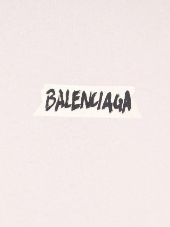  발렌시아가 반팔 티셔츠 코튼 티셔츠 더티 화이트 - BALENCIAGA