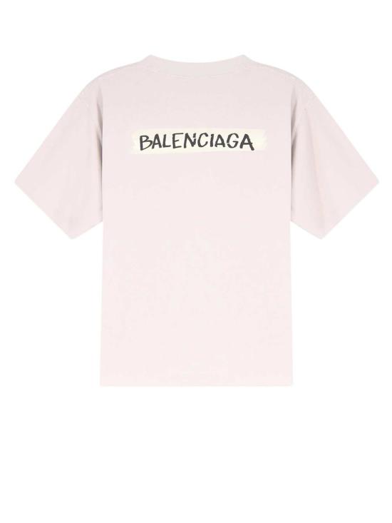  발렌시아가 반팔 티셔츠 코튼 티셔츠 더티 화이트 - BALENCIAGA