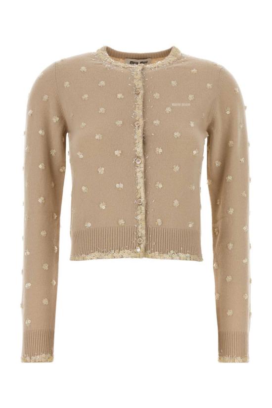  미우미우 가디건 스킨 핑크 캐시미어  알비노