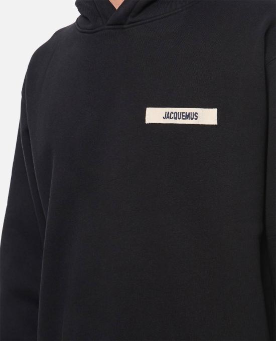  자크뮈스 긴팔 티셔츠 그로스 그레인 스웨트셔츠 블랙 - JACQUEMUS