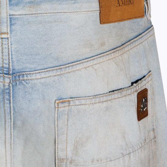  아미리 데님 팬츠 라이트 블루 코튼 데님 진 - AMIRI