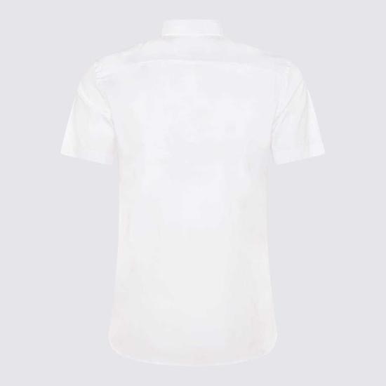  버버리 반팔 셔츠 코튼 셔츠 화이트 - BURBERRY