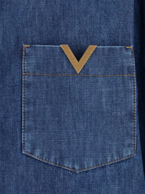  발렌티노 가라바니 데님 셔츠 발렌티노 V골드 셔츠 블루 - VALENTINO GARAVANI