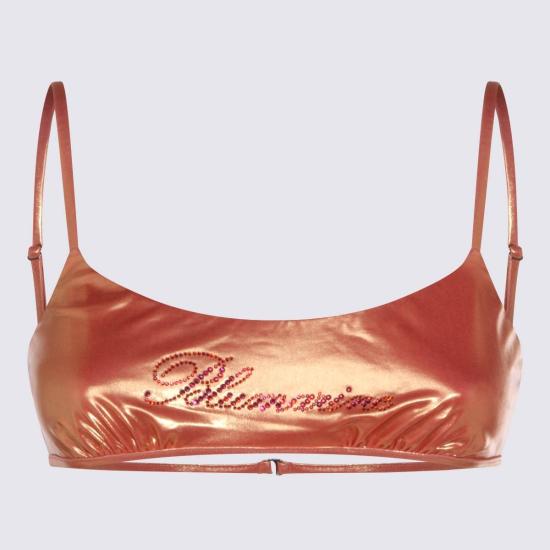  블루마린 비키니 수영복 탑  커버업 파파야 오렌지