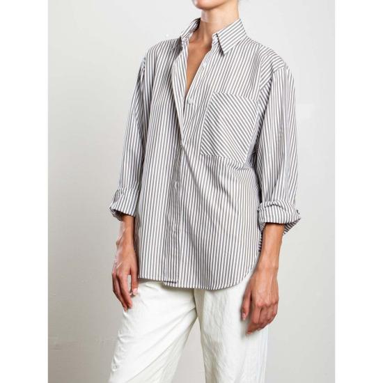  Pharaoh 셔츠 파라오 마빈 셔츠, 코튼 스트라이프 올리브 색상 - PHARAOH