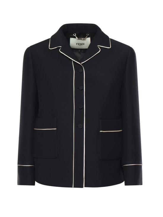  펜디 자켓 울 & 실크 재킷 블랙