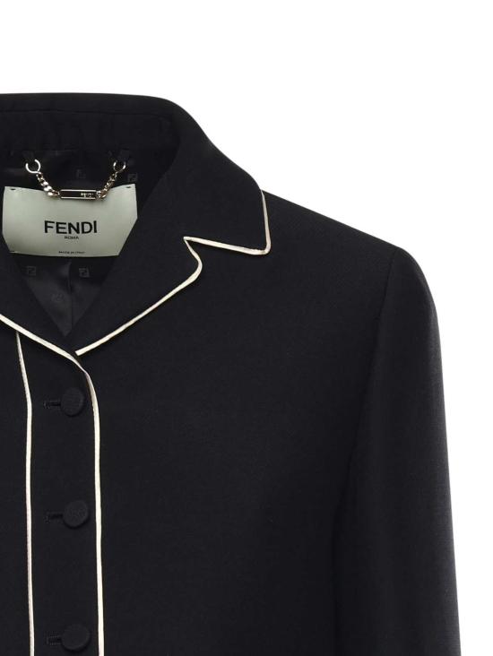  펜디 자켓 울 & 실크 재킷 블랙 - FENDI