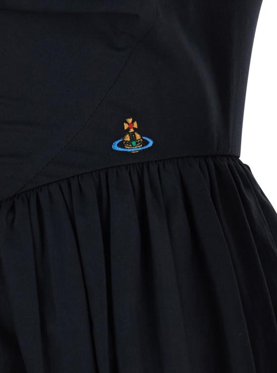  비비안웨스트우드 숏 원피스 비비안 웨스트우드 선데이 슬리브리스 미니 드레스 (코르셋 상의 및 오브 자수 장식, 블랙) - VIVIENNE WESTWOOD