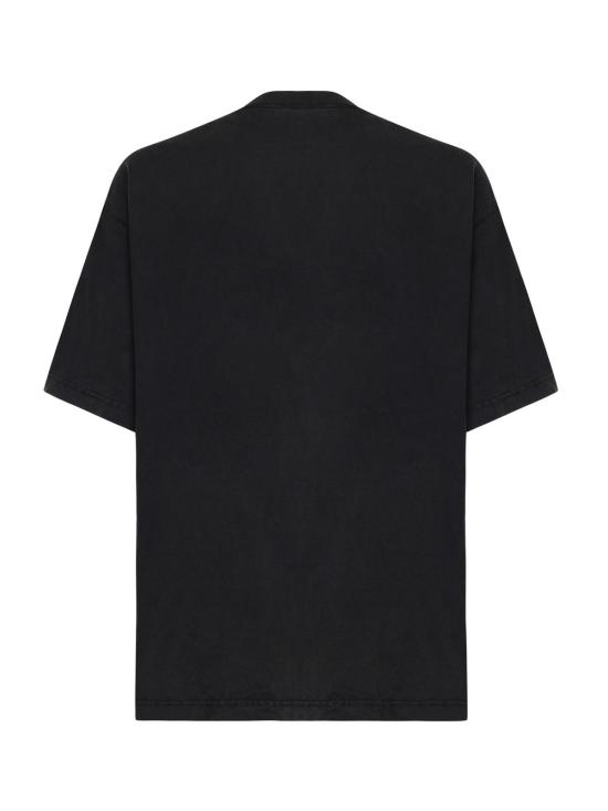  발렌시아가 탑 크레용 루프 코튼 티셔츠 블랙 - BALENCIAGA