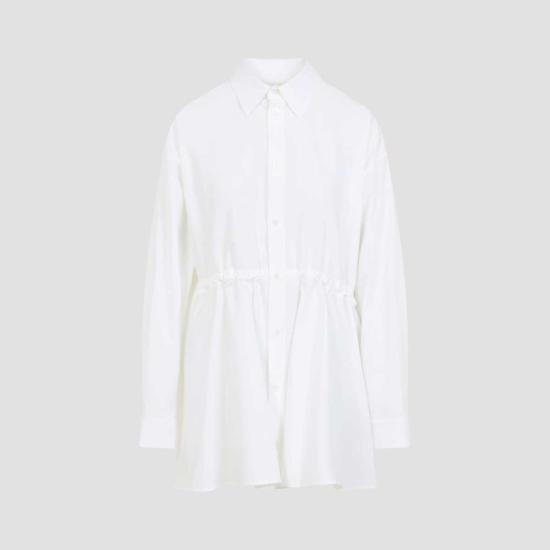  발렌시아가 미디 원피스 아워글래스 드레스 화이트 - BALENCIAGA