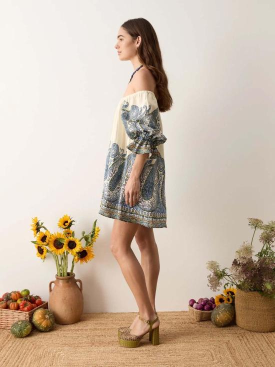  Boteh 숏 원피스 보테 아르카디아 페이즐리 퍼프 슬리브 미니 드레스 - OTHER BRANDS