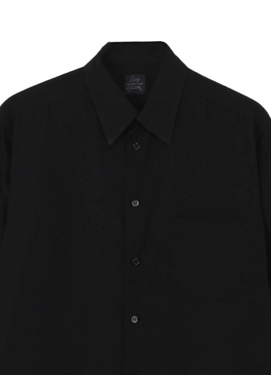  요지 야마모토 긴팔 셔츠 정장 S 포플린 CDH 스탠다드 셔츠 블랙 - YOHJI YAMAMOTO