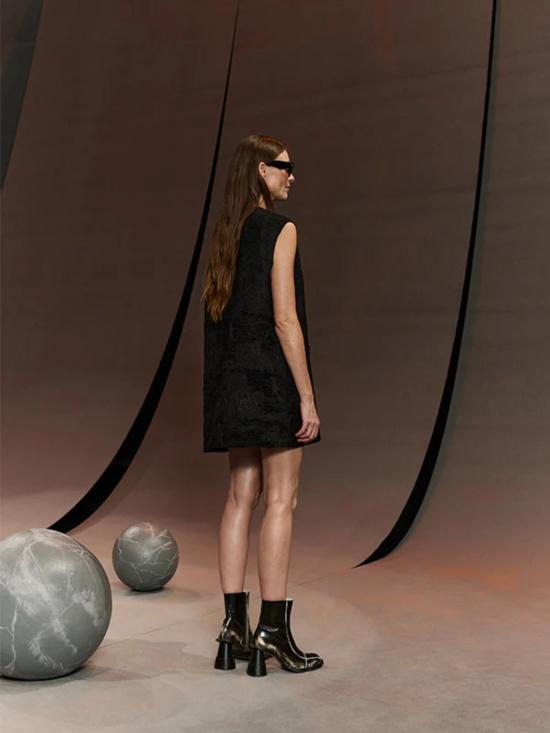  헨릭 빕스코브 숏 원피스 Henrik Vibskov 다트 민소매 드레스 Fishes 블랙 - HENRIK VIBSKOV