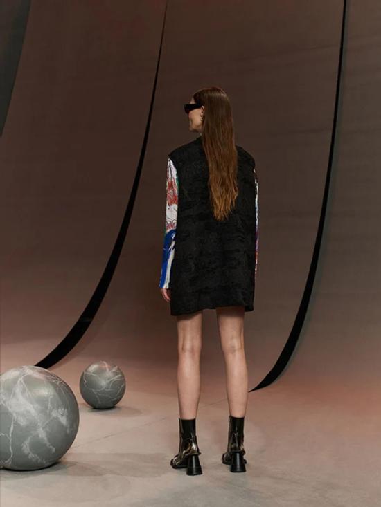  헨릭 빕스코브 숏 원피스 Henrik Vibskov 다트 민소매 드레스 Fishes 블랙 - HENRIK VIBSKOV