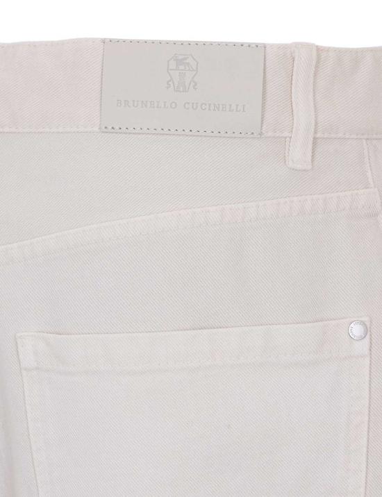  브루넬로 쿠치넬리 스트레이트 팬츠 Brunello Cucinelli 컨템포러리 팬츠 화이트 - BRUNELLO CUCINELLI