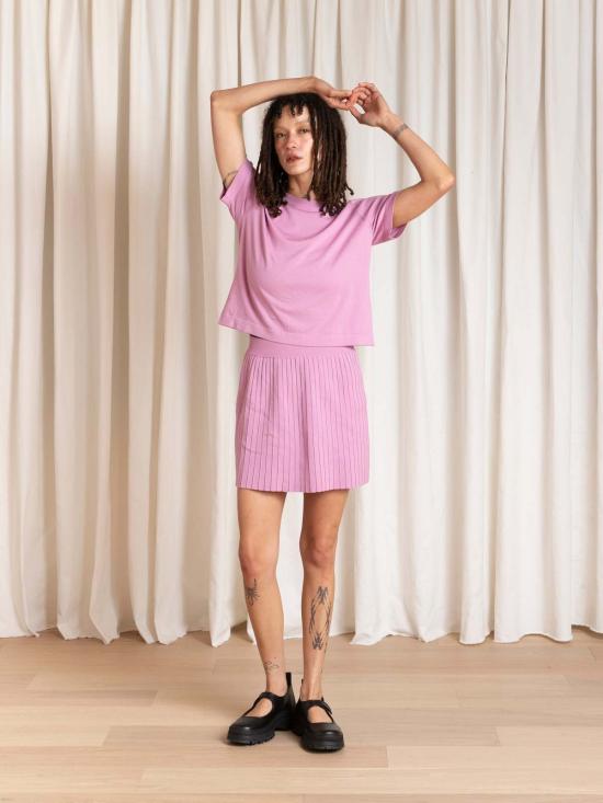  알리 골든 반팔 티셔츠 니트 티셔츠 탑 - ALI GOLDEN